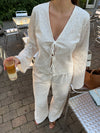 Mathilde Ravn broderet bluse - Hvid