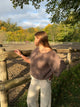 Rancy strikket mohair t-shirt - Brun