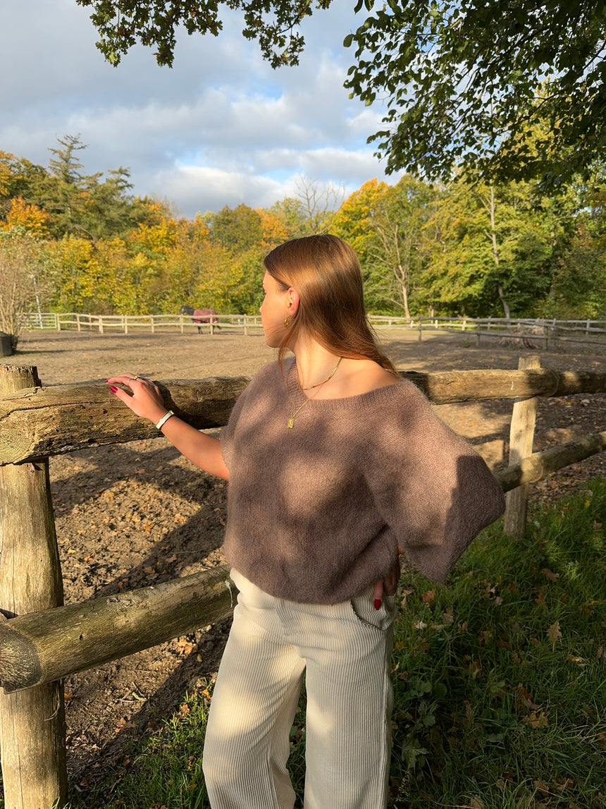 Rancy strikket mohair t-shirt - Brun