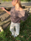 Rancy strikket mohair t-shirt - Brun