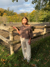 Rancy strikket mohair t-shirt - Brun