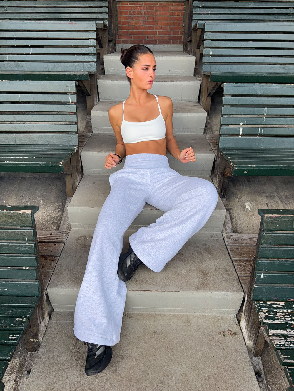 Juno sweatpants med foldbar talje - Grå