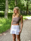 Merle one shoulder top med blonde - Brun