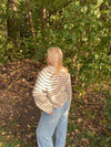 Calva striktrøje med striber - Beige/sort