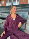 Katinka zip-up hoodie - Mørkelilla