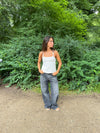 Bente blonde top - Hvid