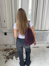 New York flettet taske - Bordeaux/lilla