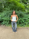 Bente blonde top - Hvid