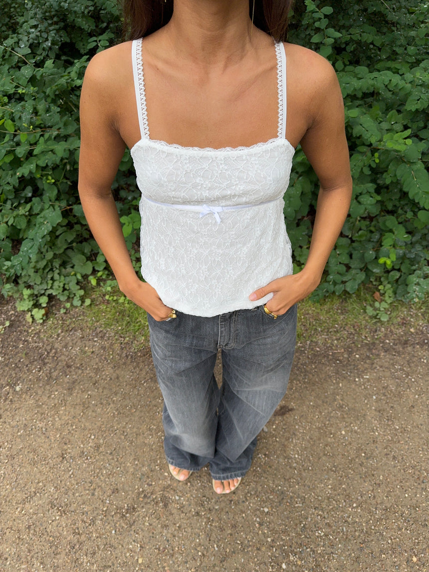 Bente blonde top - Hvid