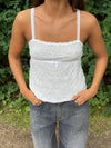 Bente blonde top - Hvid