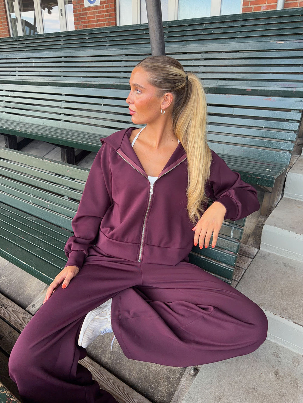 Katinka zip-up hoodie - Mørkelilla