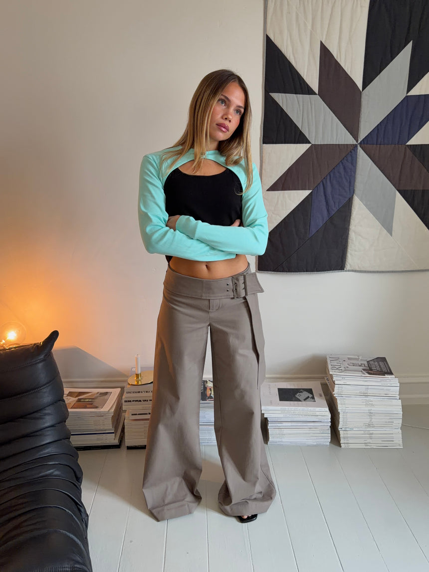 Tabea bukser med bælte - Taupe