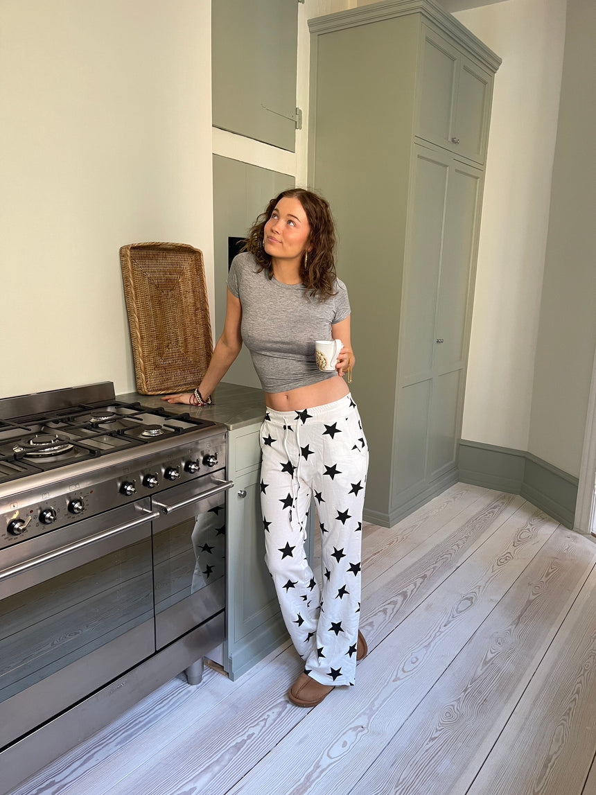 Nancy sweatpants med stjerner - Off white