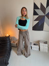 Tabea bukser med bælte - Taupe