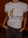 "Leopard is a neutral" baby tee - Hvid