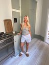 "Day dreamin'" shorts med striber - Blå/hvid