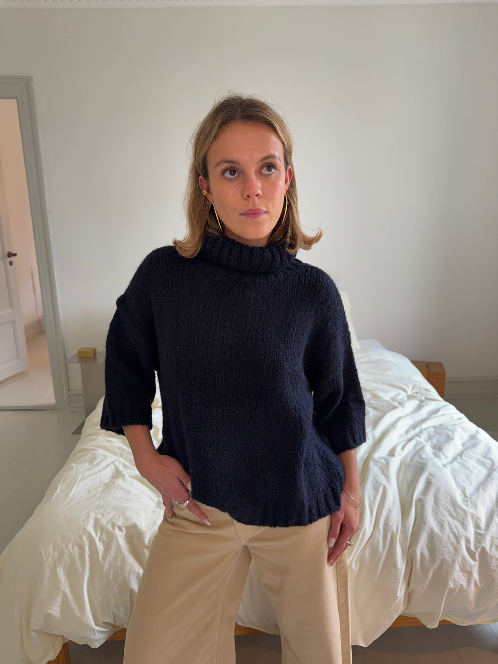 Dubleo striktrøje med korte ærmer - Navy