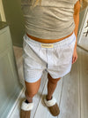 "Day dreamin'" shorts med striber - Blå/hvid