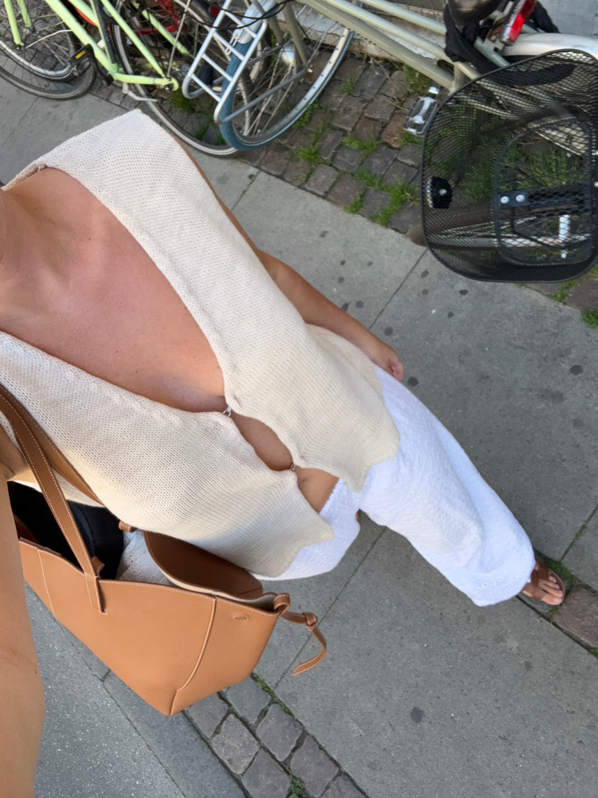 Mathilde Ravn strikvest - Beige