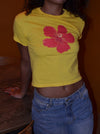 "Hibiscus" baby tee - Gul