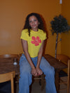 "Hibiscus" baby tee - Gul