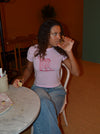 "Cowboy støvler" baby tee - Pink