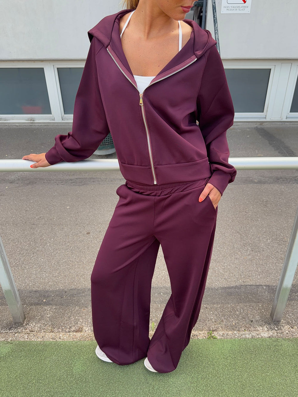 Katinka zip-up hoodie - Mørkelilla