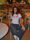 "Kiss me" baby tee - Hvid