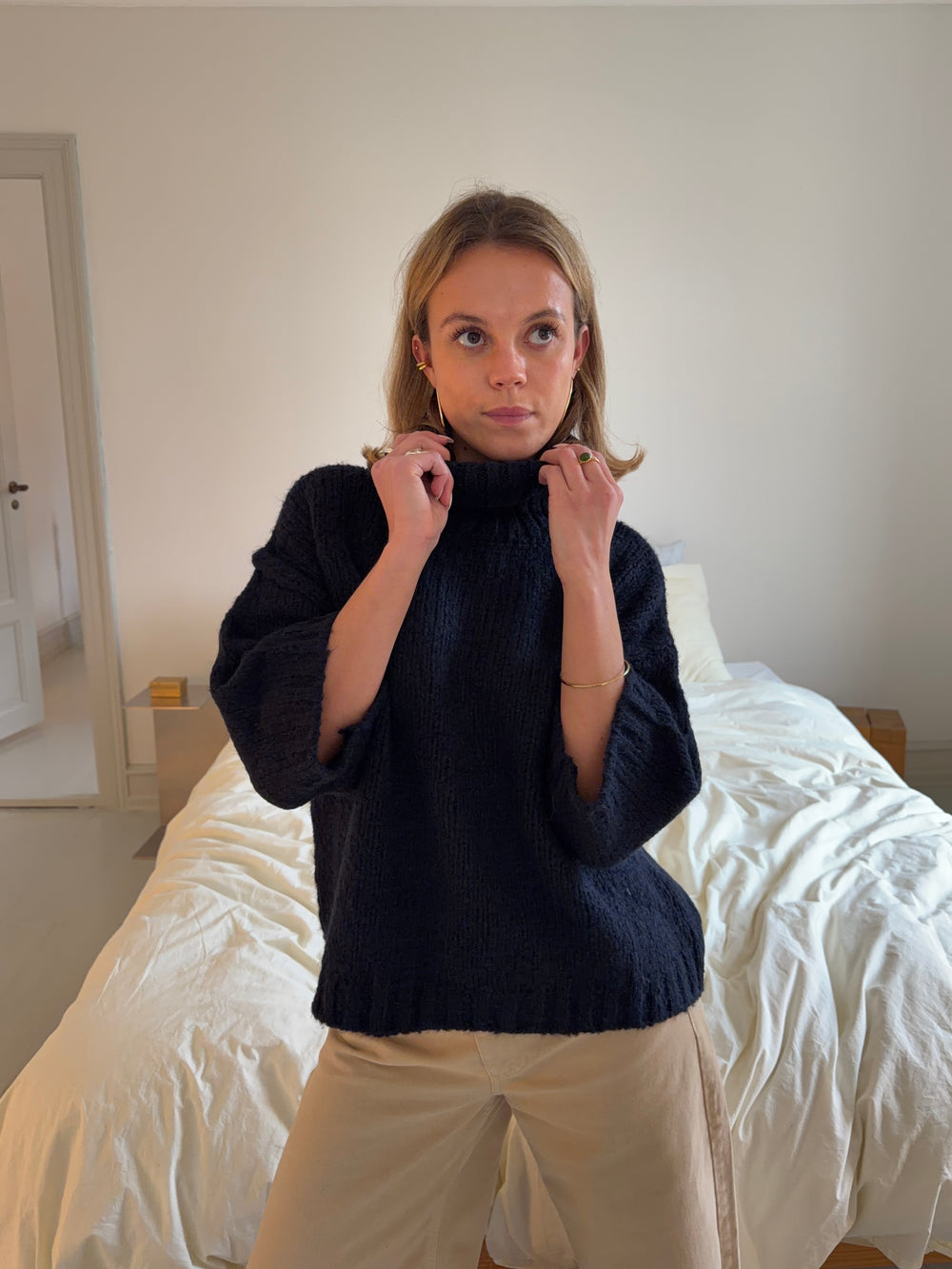 Dubleo striktrøje med korte ærmer - Navy