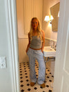 Nancy sweatpants med striber - Hvid/blå