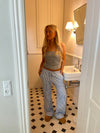 Nancy sweatpants med striber - Hvid/blå