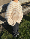 Candie striktrøje med striber - Beige/brun
