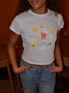 "Sløjfe drink" baby tee - Hvid