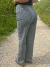Milena stribede lavtaljede jeans - Sort