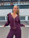 Katinka zip-up hoodie - Mørkelilla