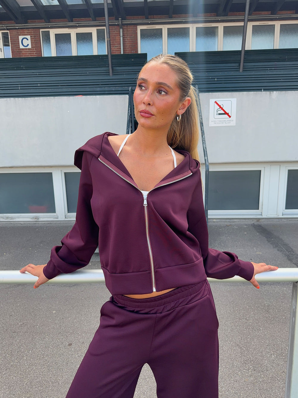 Katinka zip-up hoodie - Mørkelilla