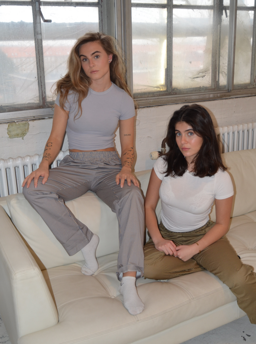 Zuri bukser med striber - Blå/beige