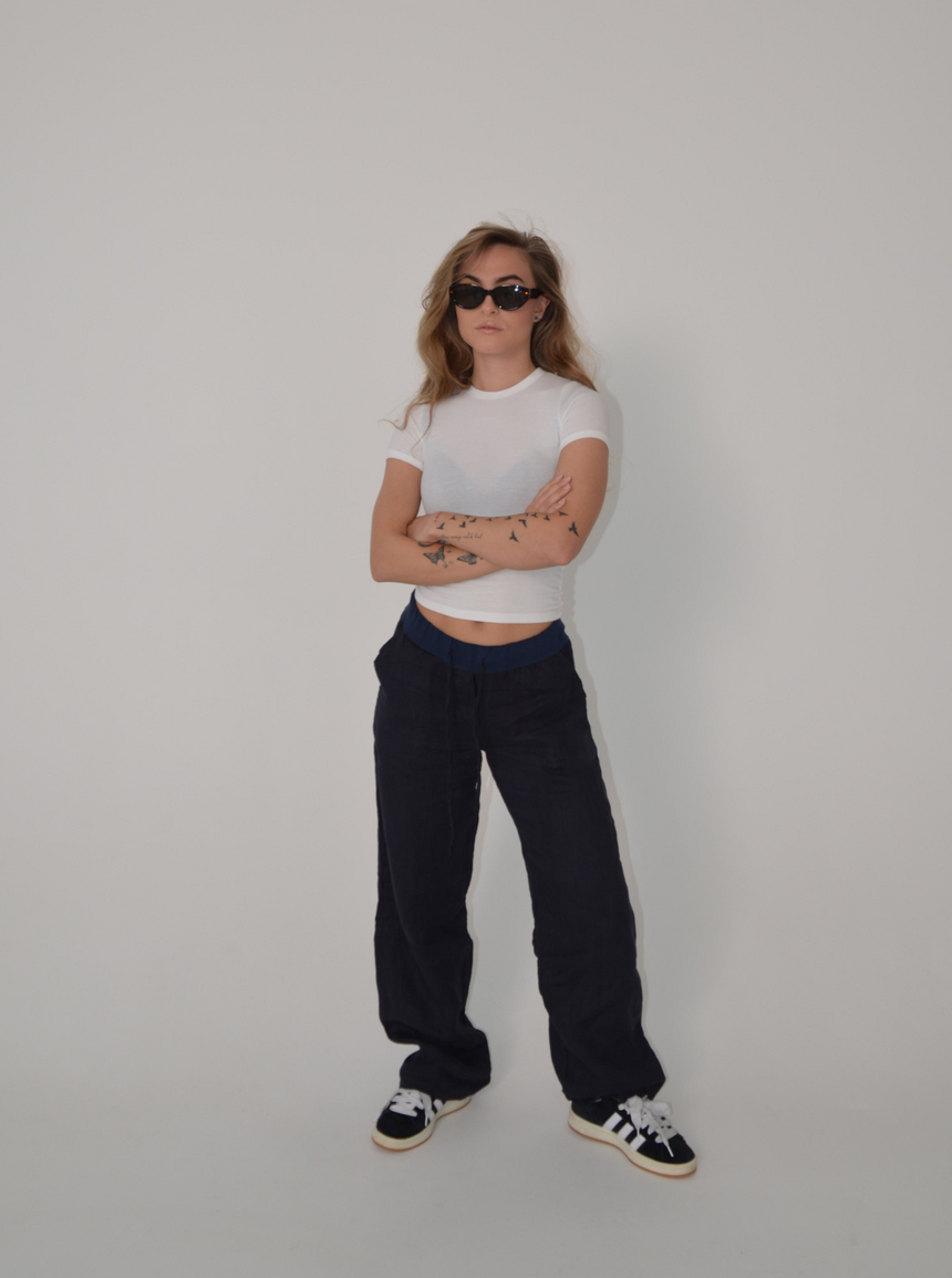 Angel hør bukser - navy