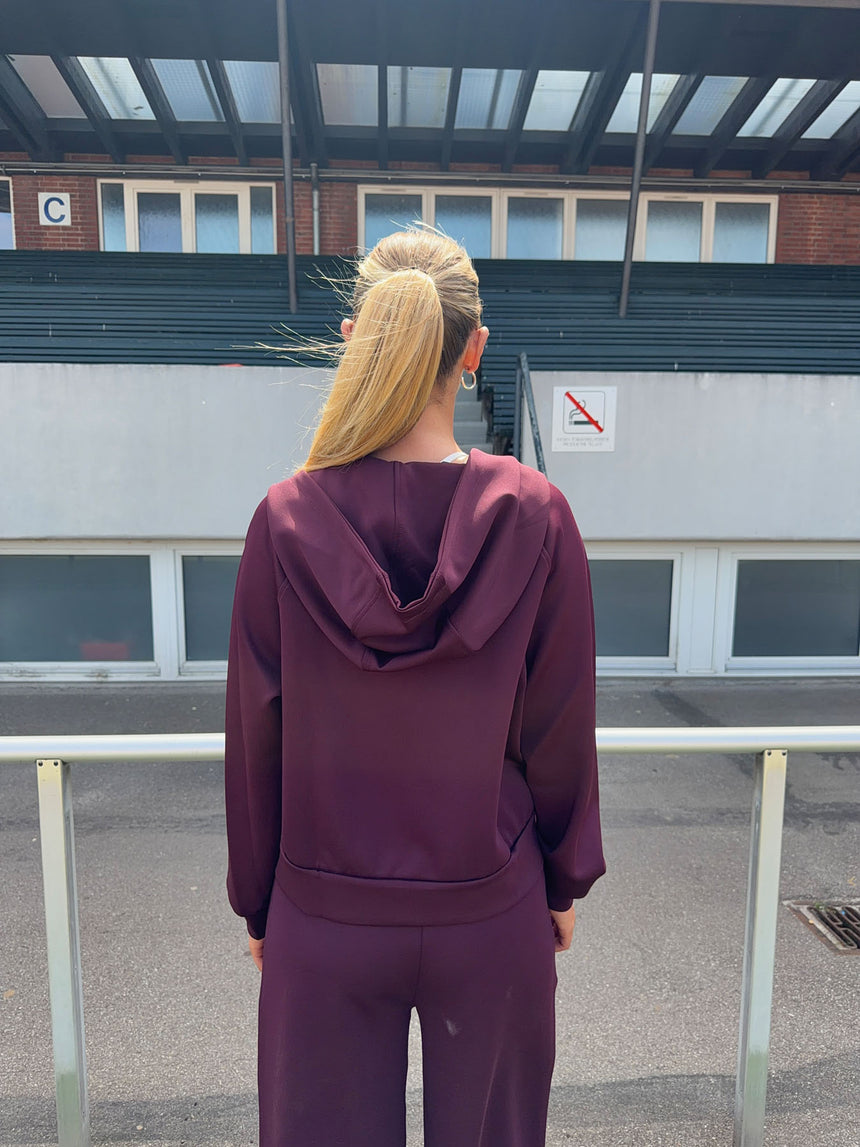 Katinka zip-up hoodie - Mørkelilla