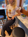 "Be my sunflower" baby tee - Hvid