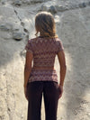 Cosima top med glimmer - Brun/beige/pink
