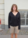Madison cardigan med lynlås - Sort