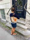 Strandtaske i flet - Beige