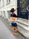 Strandtaske i flet - Beige