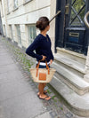 Strandtaske i flet - Beige