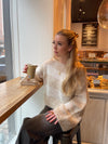 Manda stribet strik - Beige/hvid
