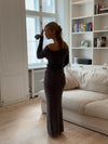 Brooke strikket maxi nederdel - Gråbrun