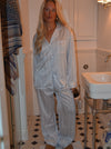 Sabine satin pyjamasbukser - Lyseblå