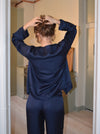 Callie satin cardigan - Navy