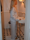 Sabine satin pyjamasbukser - Lyseblå